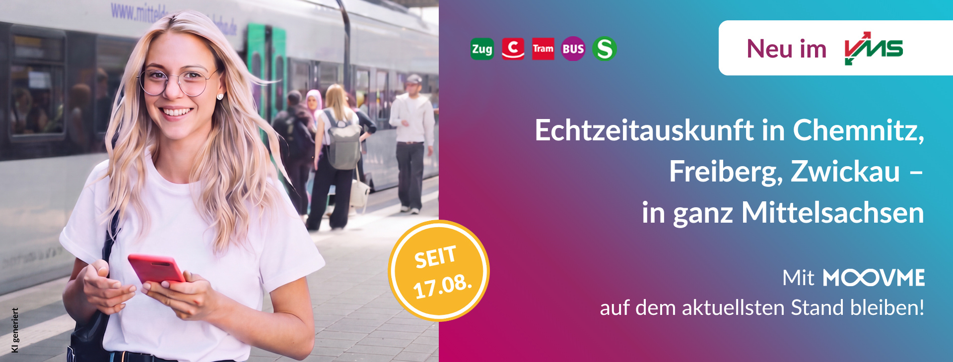 Banner über neue Echtzeitauskunft im VMS